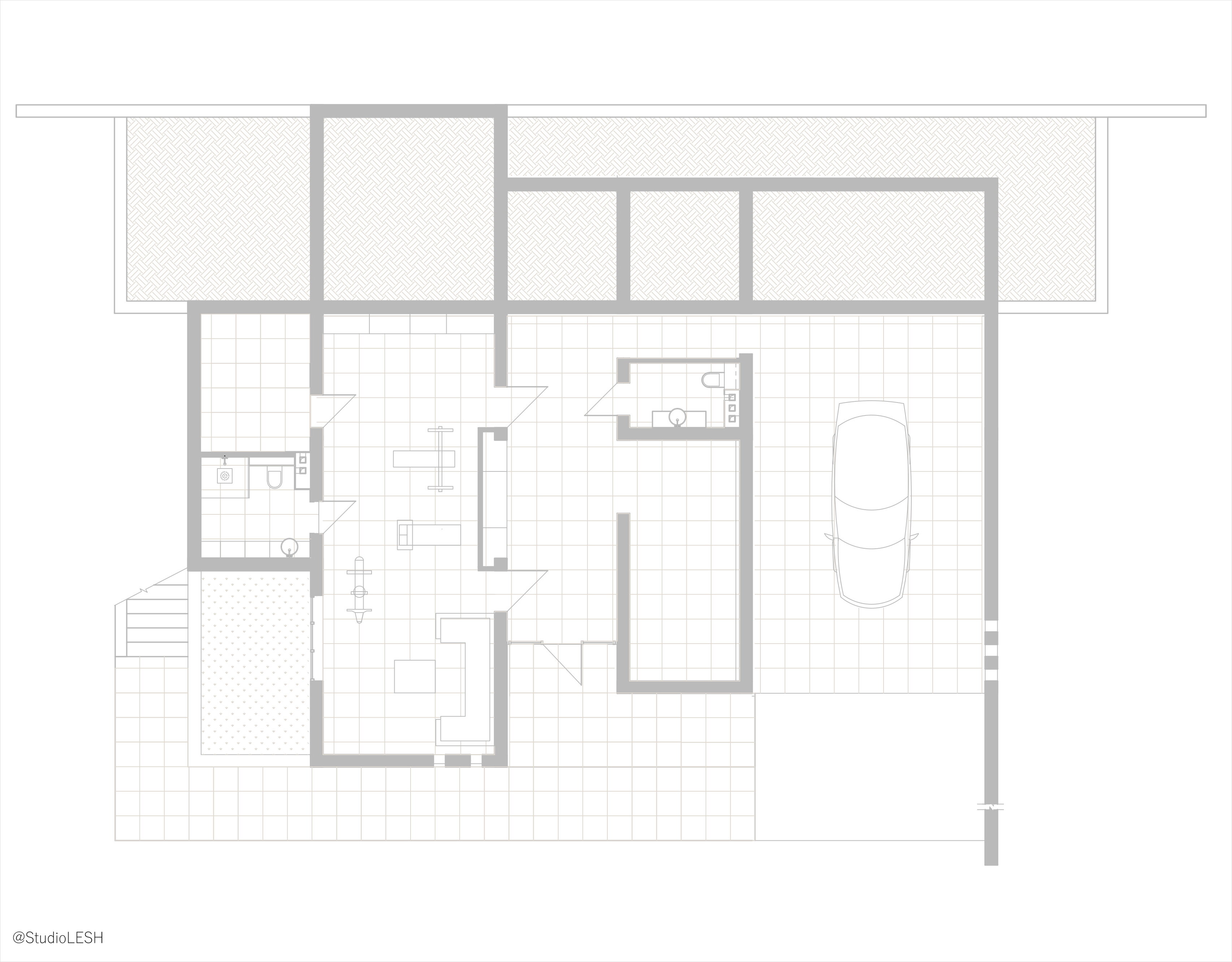 The layout of the house in Sochi. First floor.