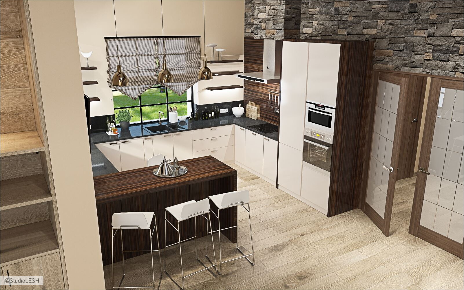 Дизайн проект кухни в частном доме