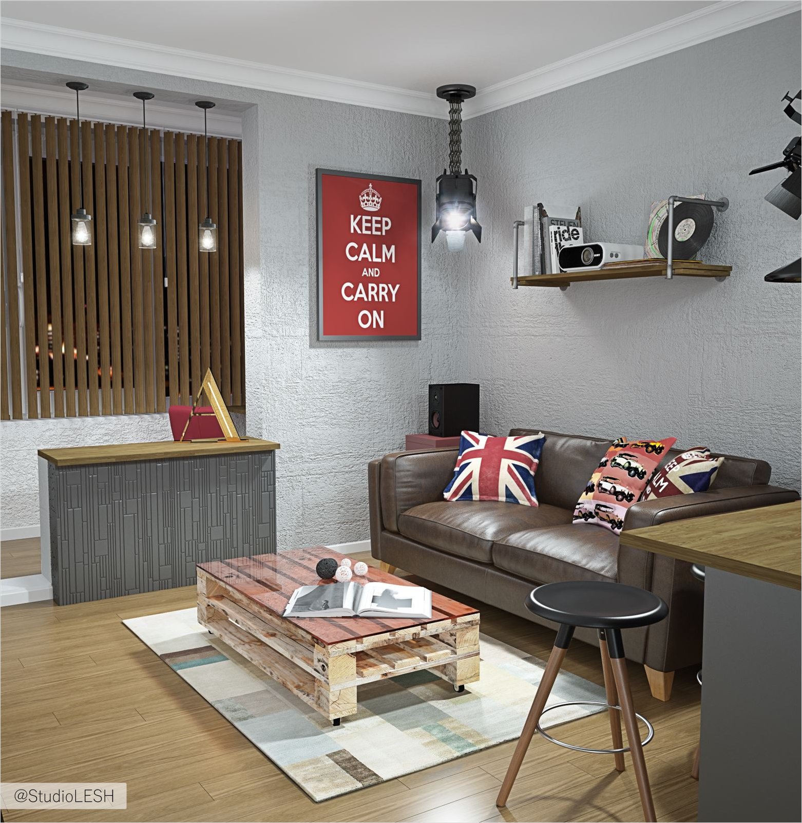 Дизайн проект гостиной зоны 