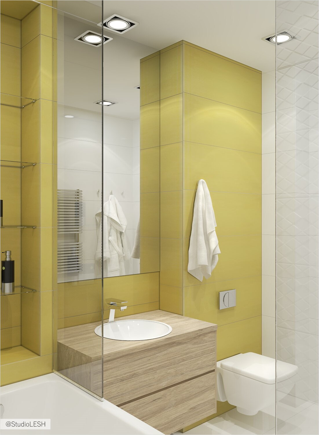 Оформление детского санузла, зеленый кафель  