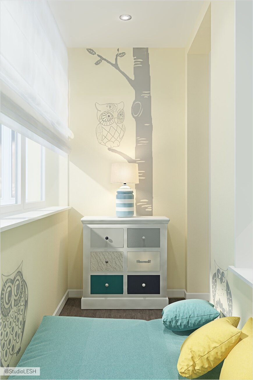 Дизайн интерьера балкона, для детей 