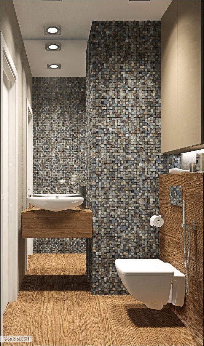 Санузел, с подвесным унитазом 