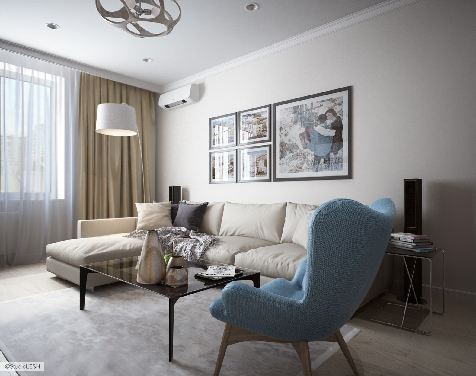 дизайн светлой гостиной