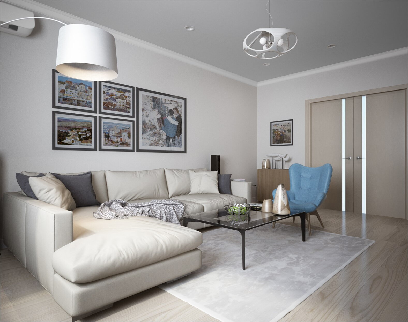 угловой диван в гостиной