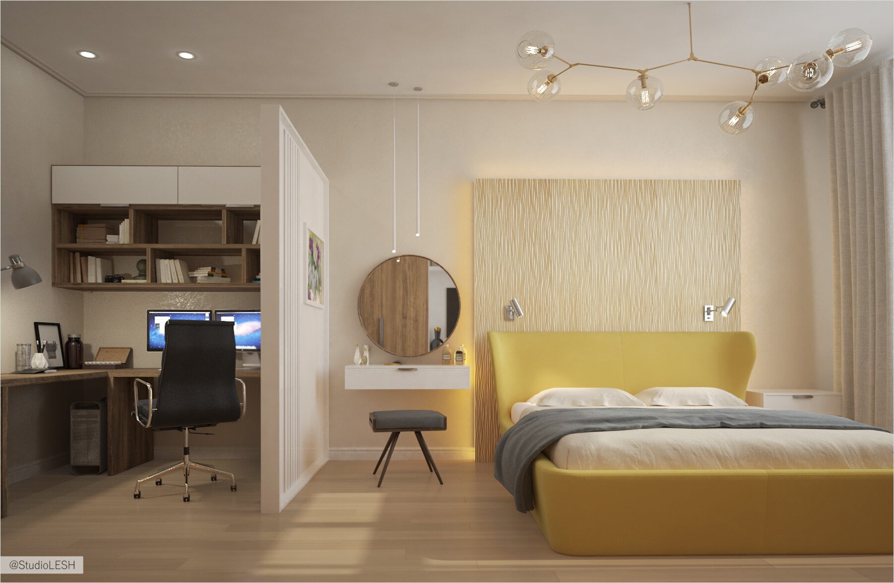 Спаьня в стиле контемпорари