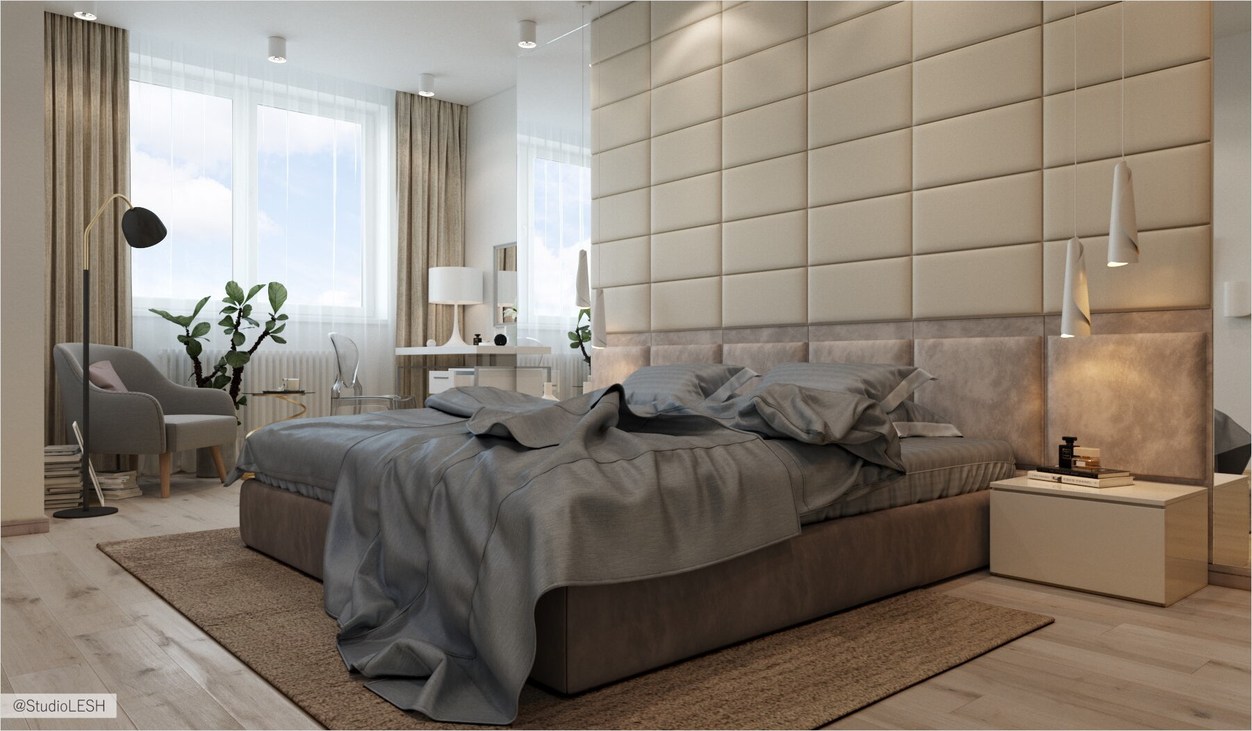 Бежевая спальня