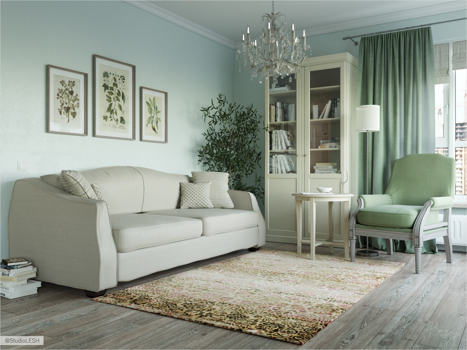 Светлый интерьер гостиной