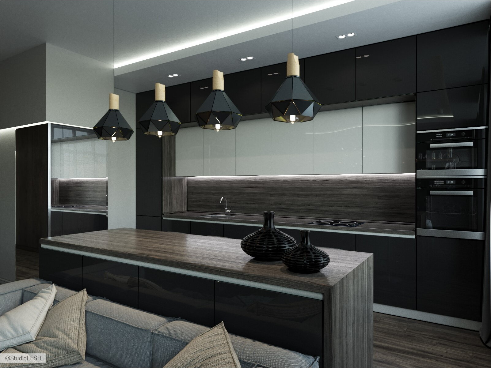 Черная кухня в новостройке