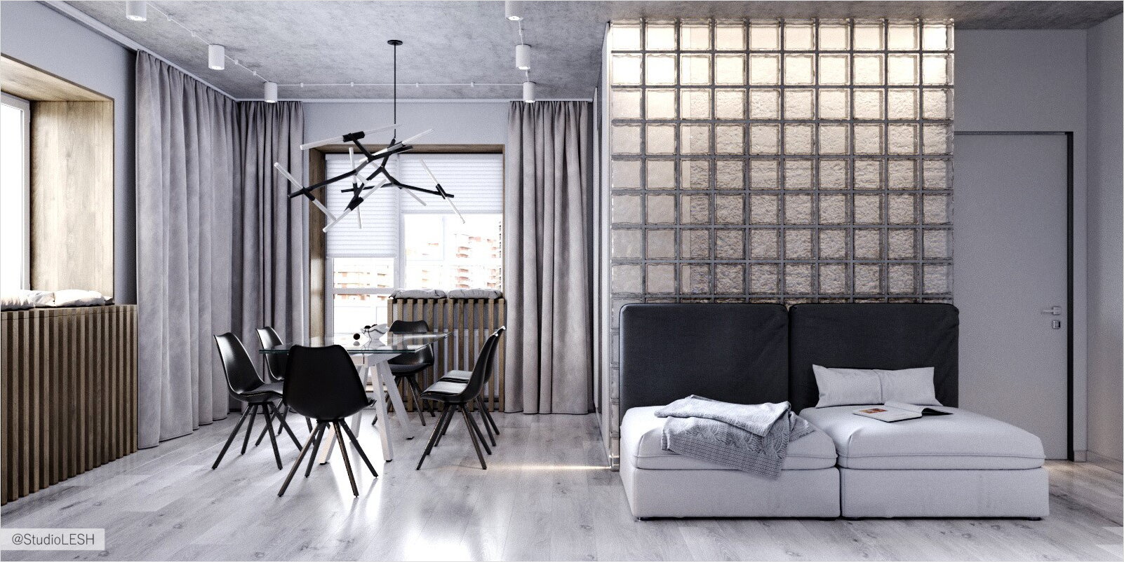 Стеклоблоки в интерьере