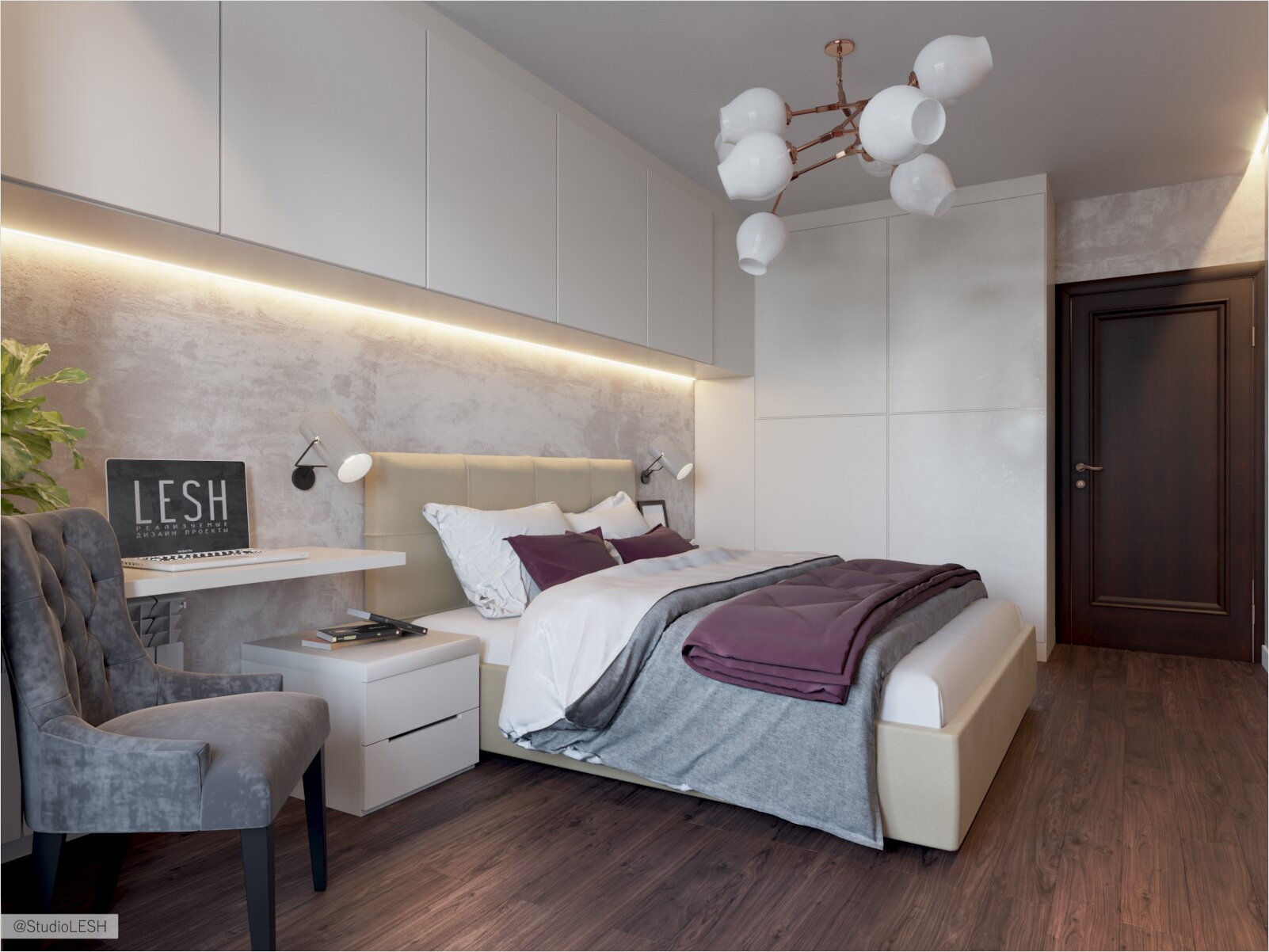 Штукатурка в спальне