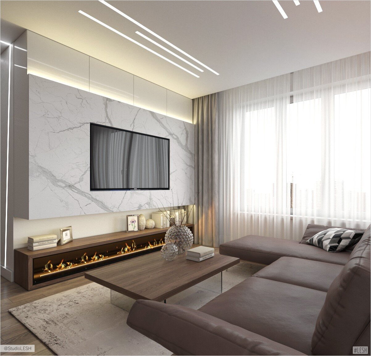 Мрамор в гостиной