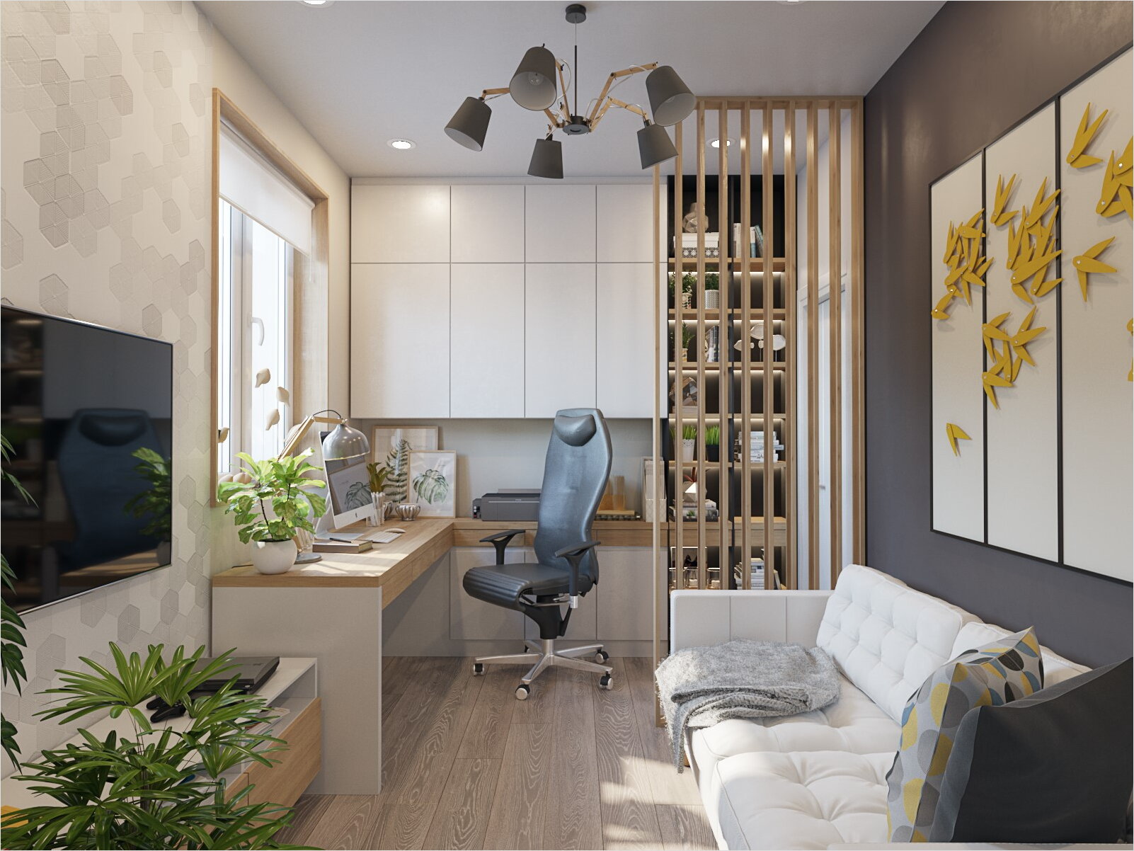 Современный кабинет в таунхаусе