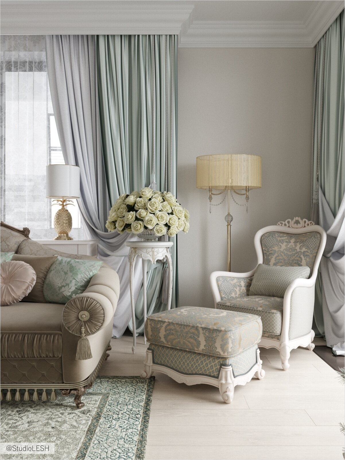 Гостиная в ЖК Крестовский de luxe