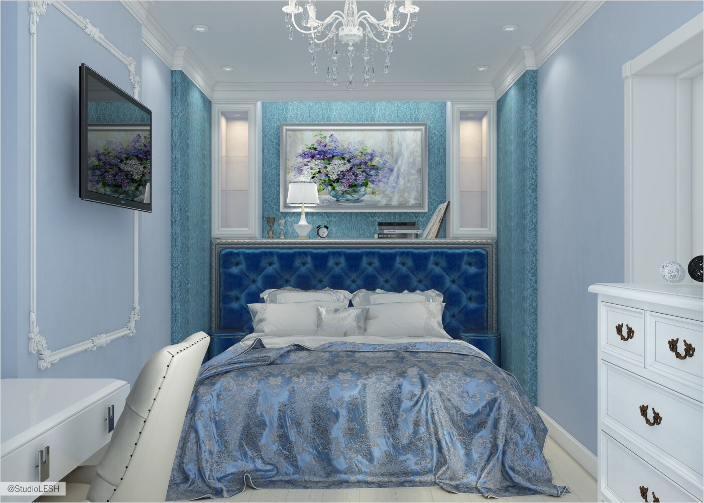 Дизайнер создал интерьер спальни 