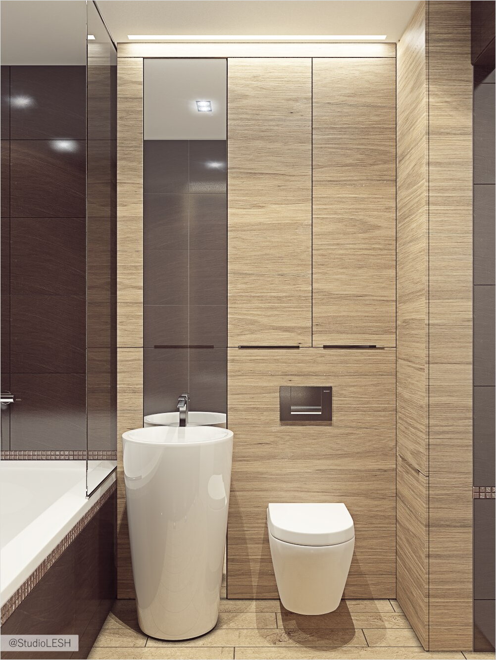 Дизайн проект ванной комнаты в новом оккервиле 