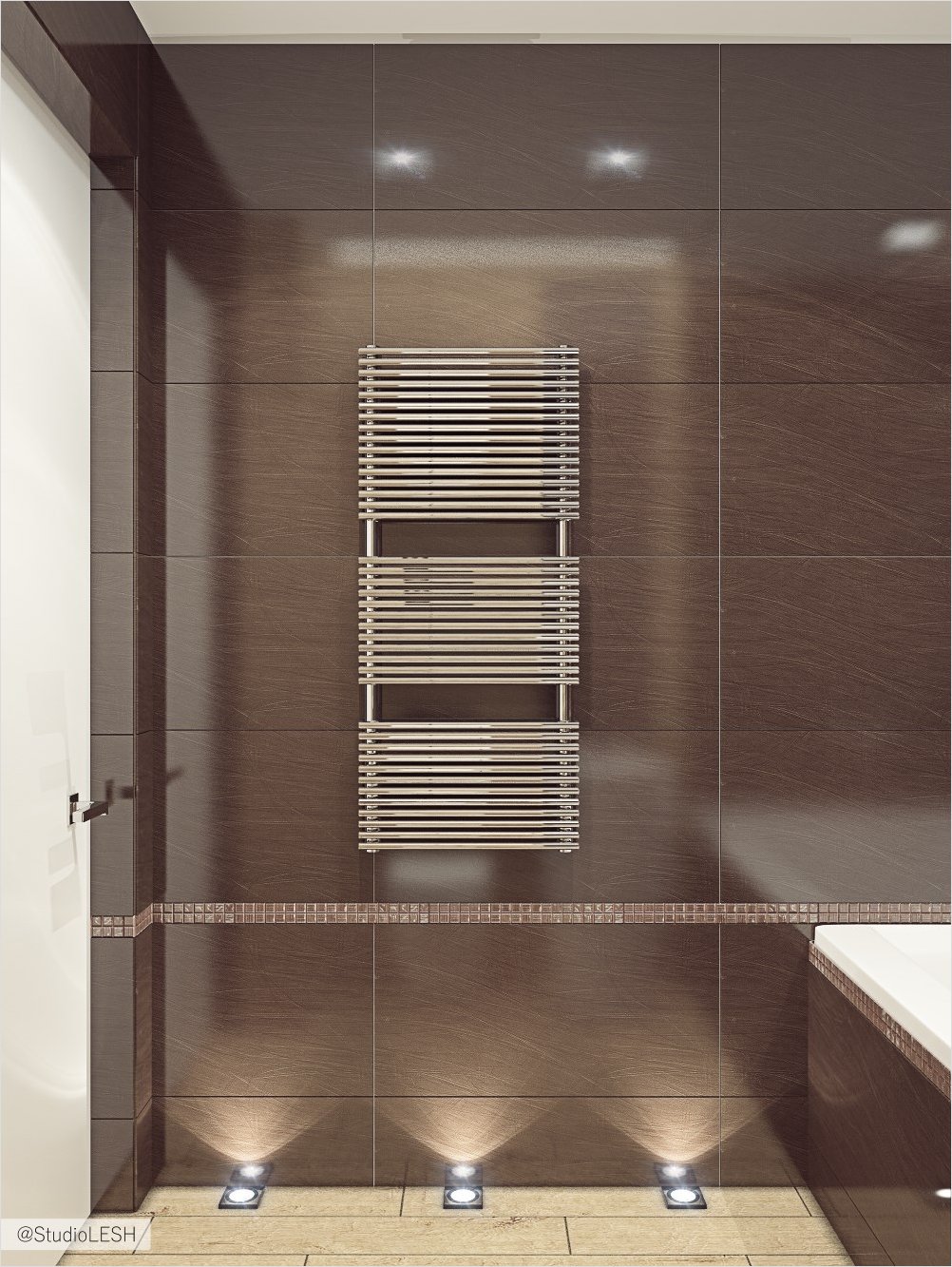 Дизайн интерьера ванной сушило с подсветкой