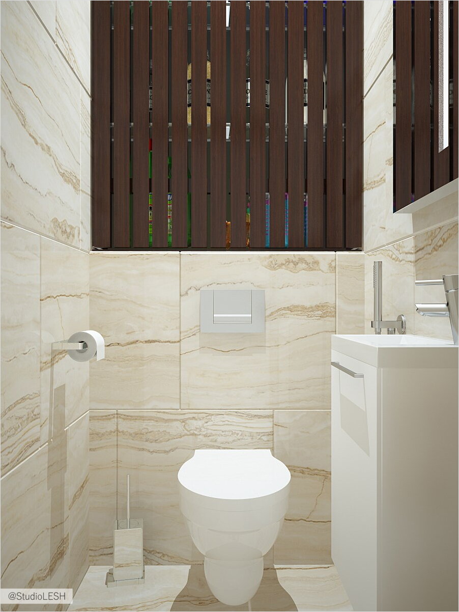 Дизайн интерьера туалета в коттедже