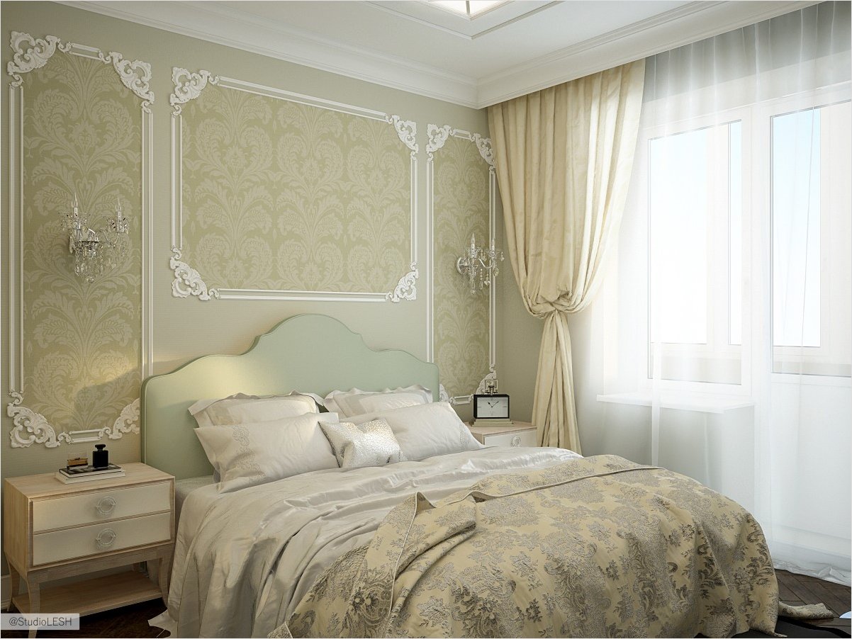 Оформление спальни в современном классическом стиле 