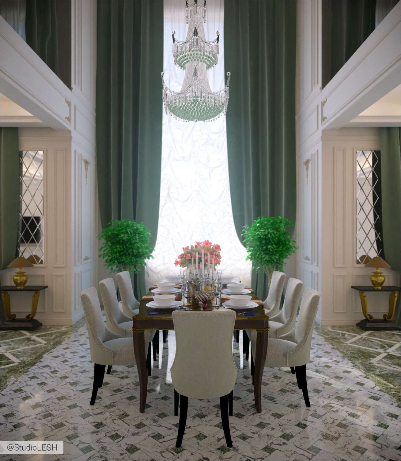 Дизайн проект интерьера, обеденная зона