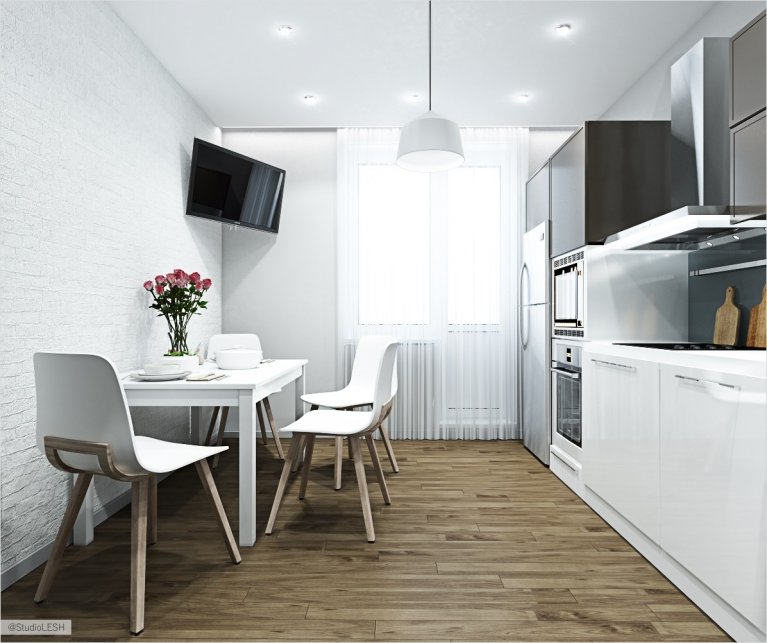 Дизайн кухни в двухкомнатной квартире