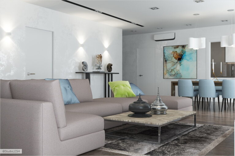 Дизайн проект гостиной комнаты 