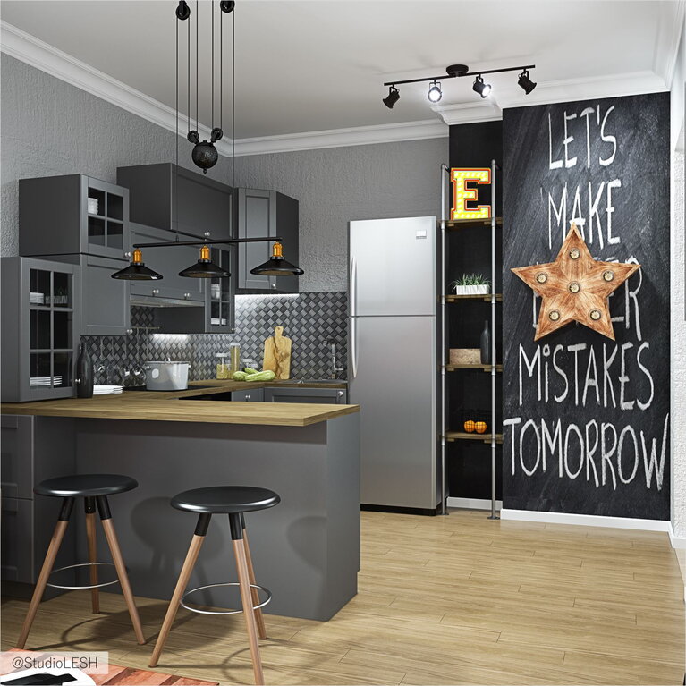 Дизайн проект кухни в евро двушке