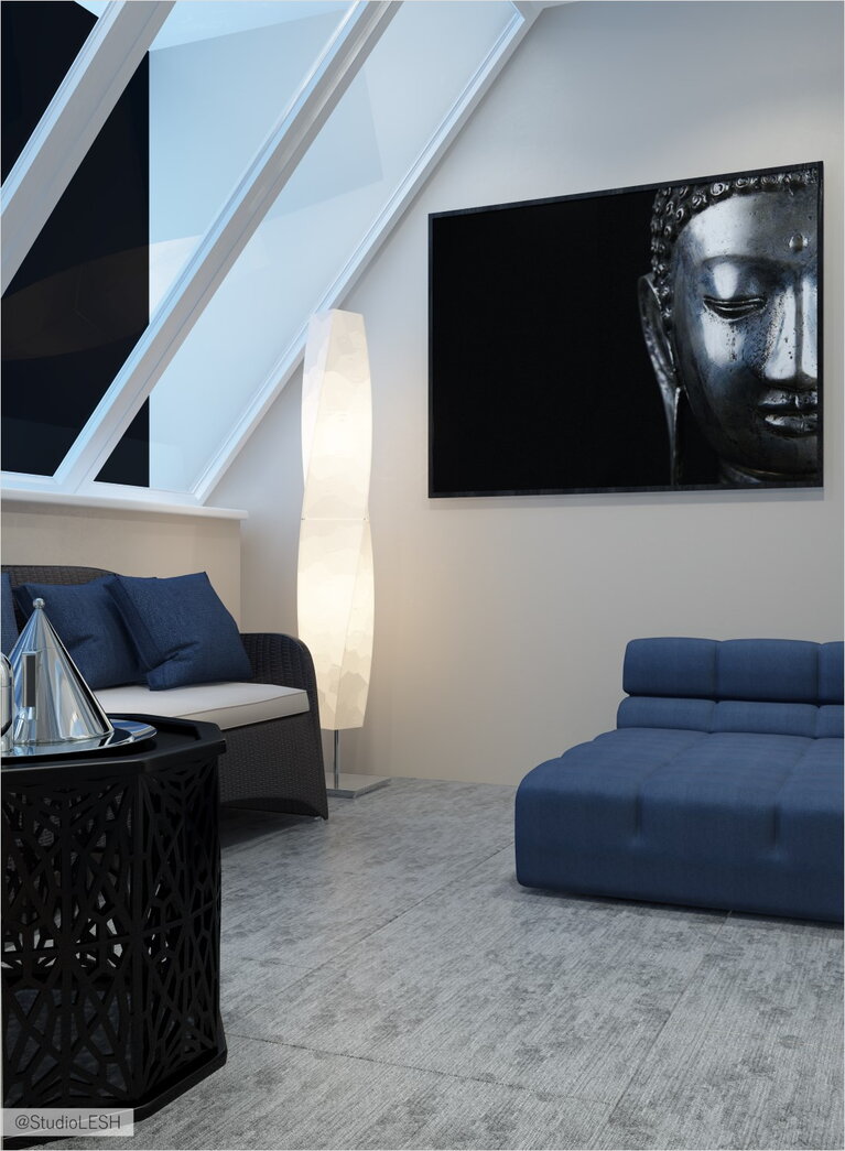 Красивый окна в квартире, ночной вид