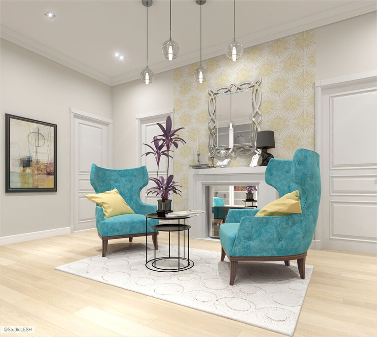 Интерьер библиотеки в прихожей 