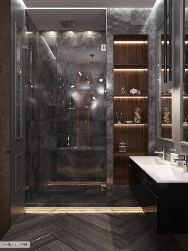 Стеклянная душевая перегородка