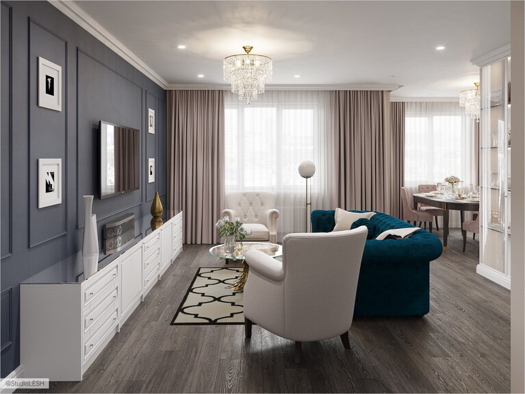 Классическая гостиная в Москве