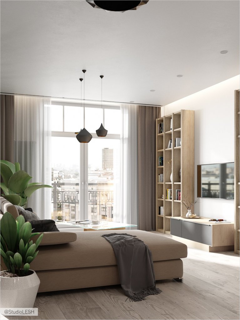 Просторная зона отдыха в гостиной