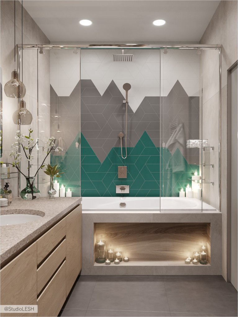 Интересная ниша в ванной 