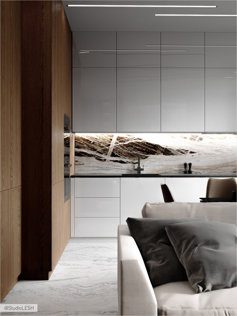 Фартук для кухни из камня