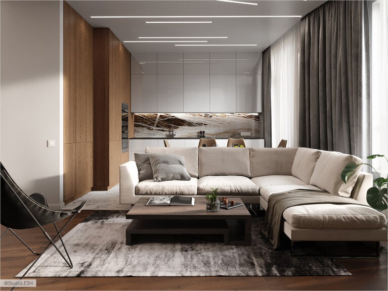 Большой светлый диван