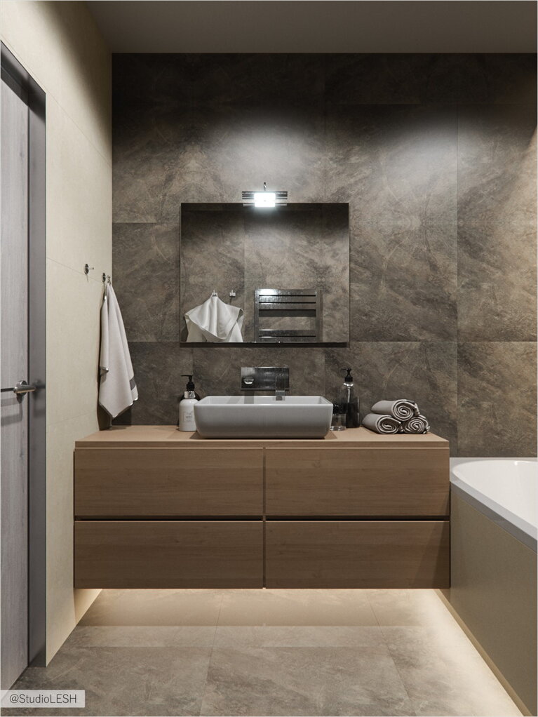 Роскошная ванная комната в граните