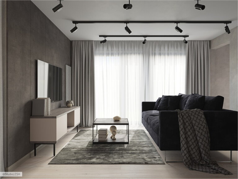 The living room with electric radiator