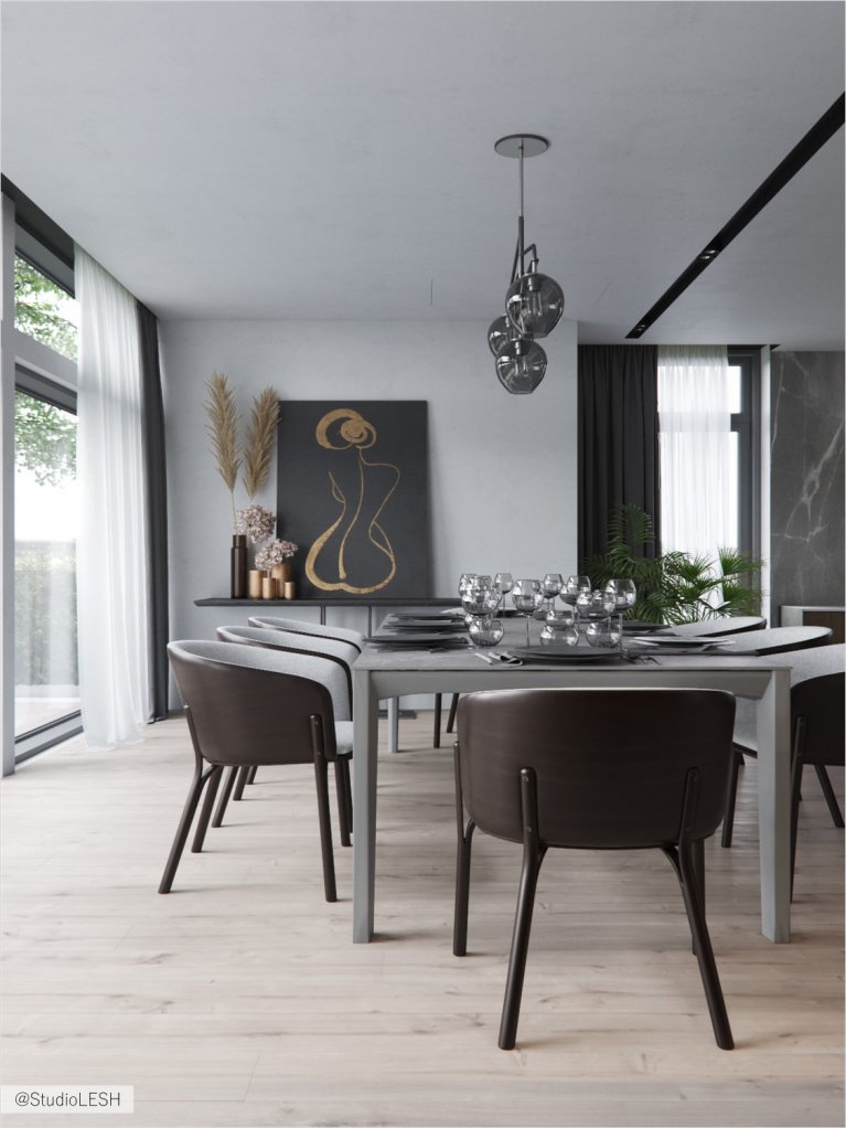 Dining room with the panoramiv view