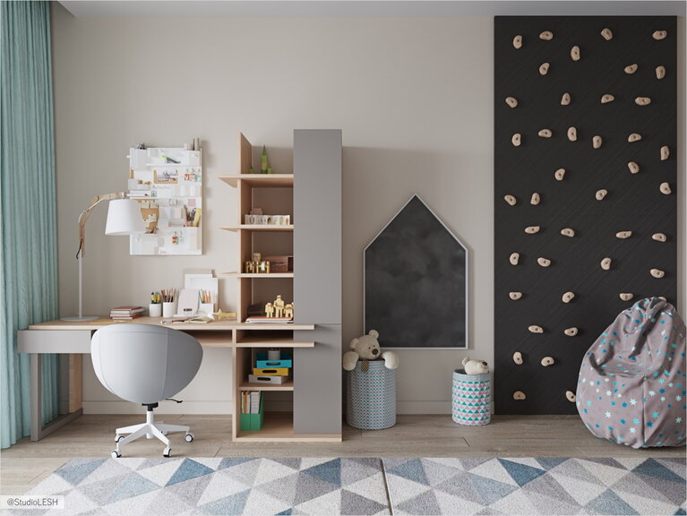 Children room with the game and sport zones