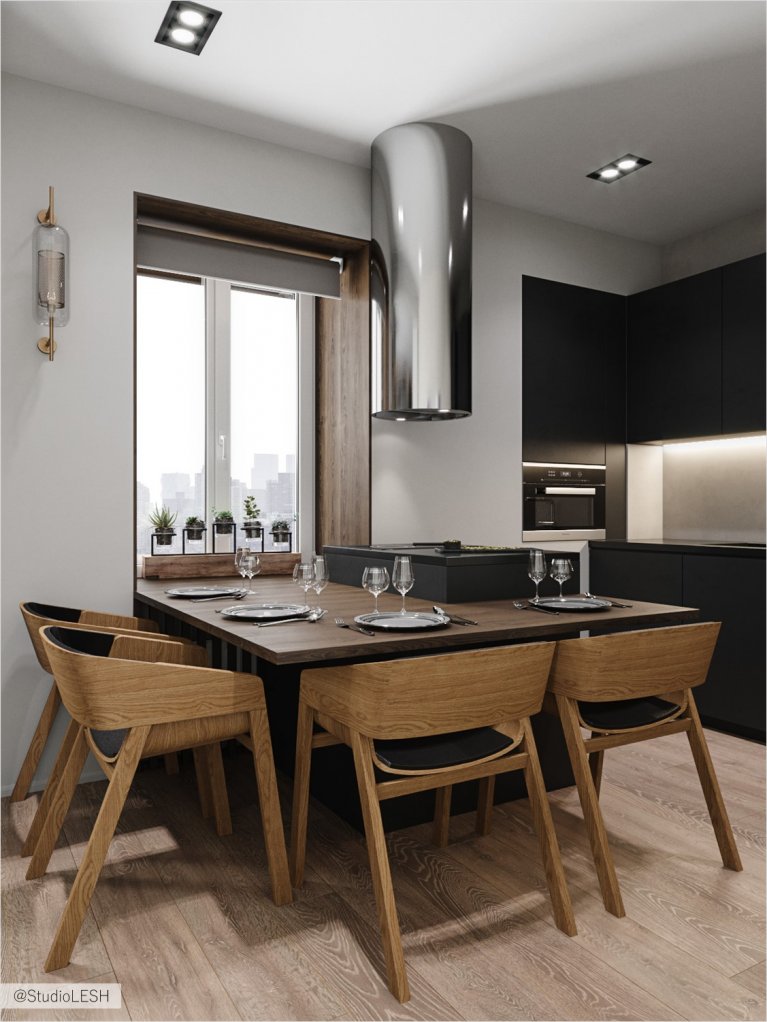 Kitchen island with dining zone