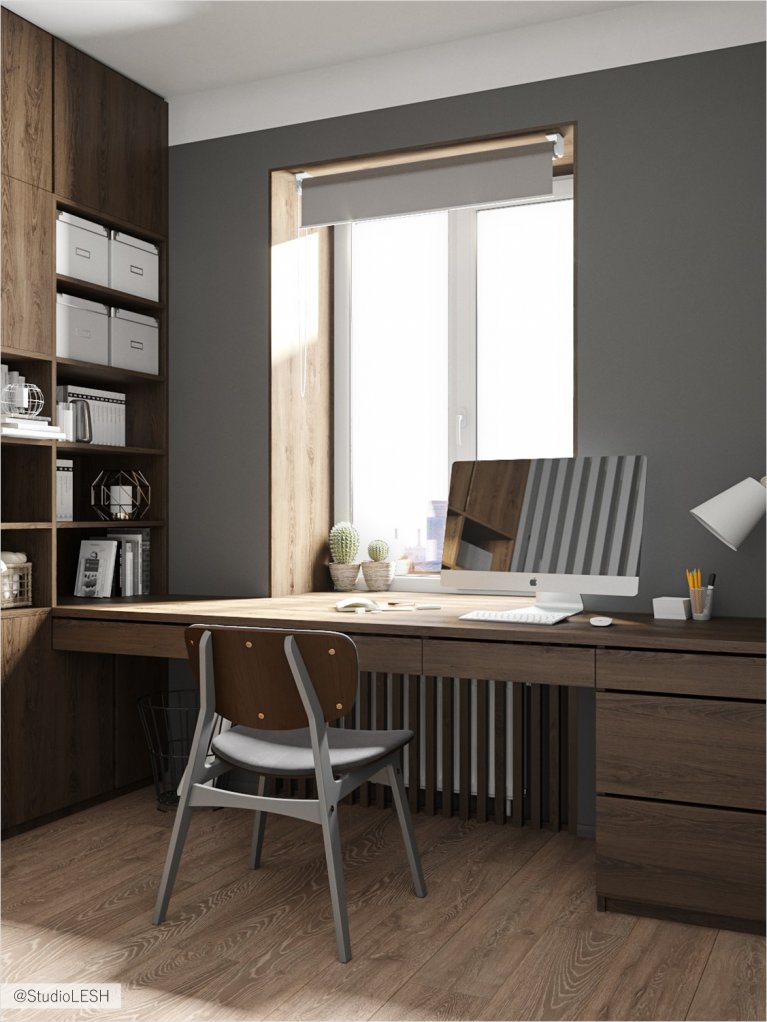 Wide table with the table top from the window sill