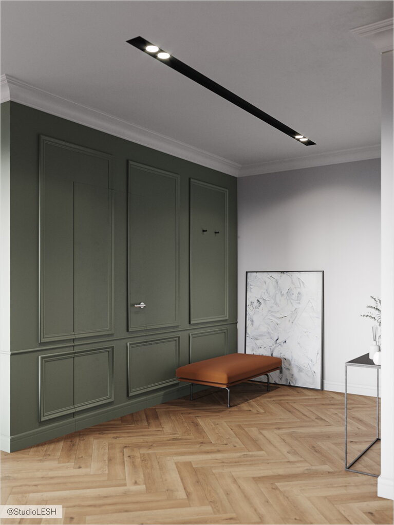 Терракотовая банкетка в холле как место для собаки