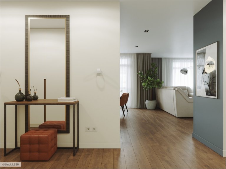 Стильная консоль в прихожей.