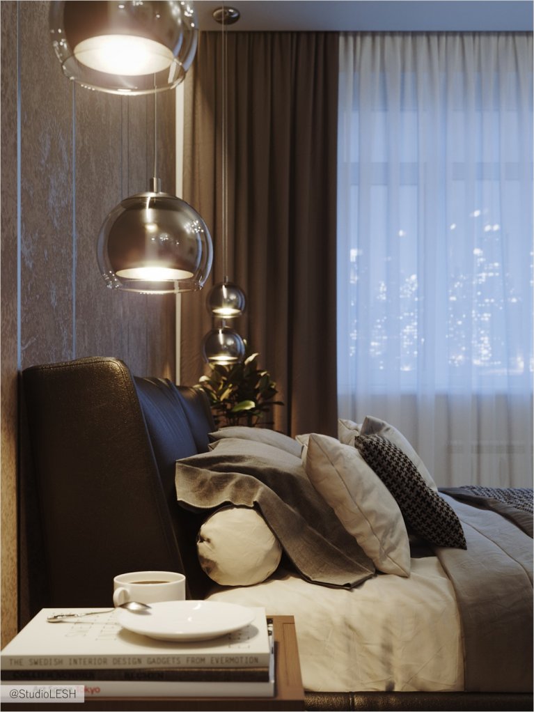 Акцентные светильники в спальне