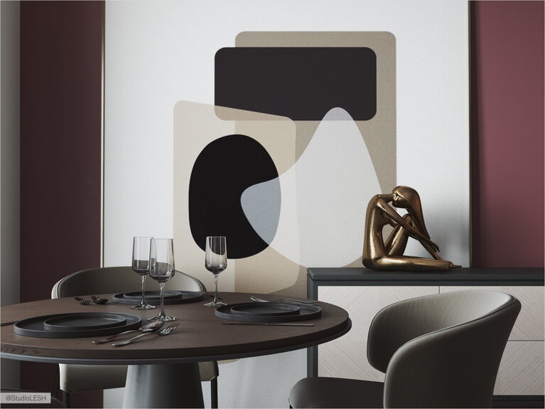 Абстрактная композиция со всеми цветами интерьера