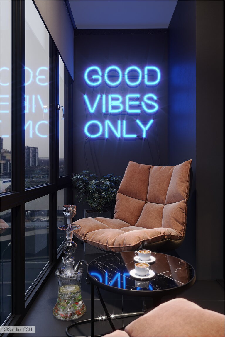 Зона отдыха на балконе 