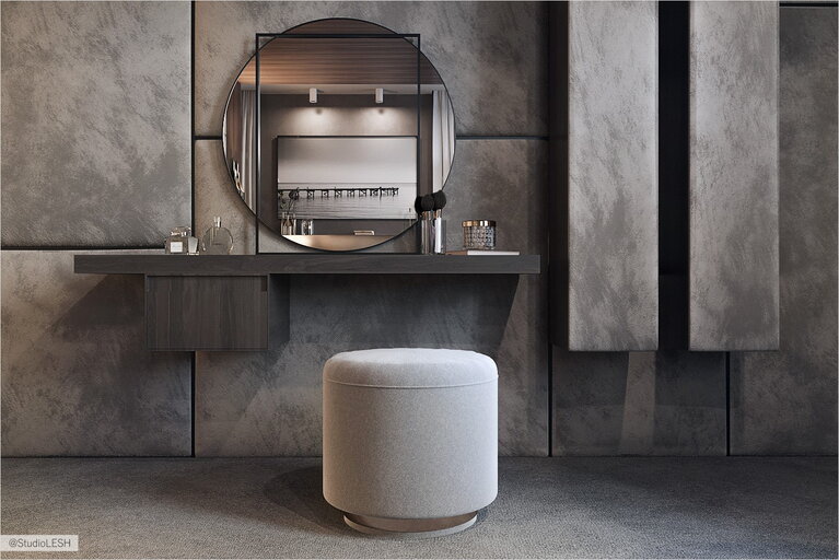 Зеркало туалетный столик дизайн 