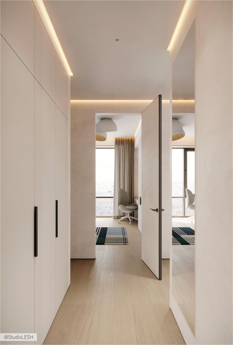 Современный коридор в минималистическом стиле