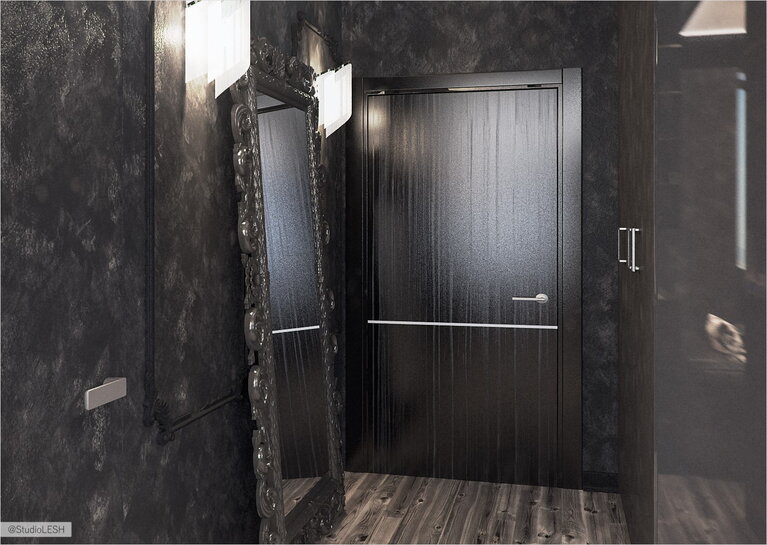Интерьер черной прихожей 
