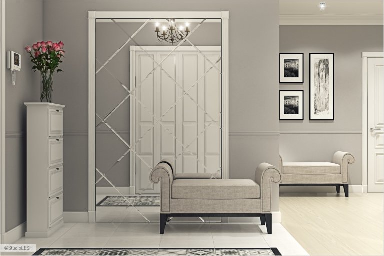 Дизайн прихожей в классическом стиле 