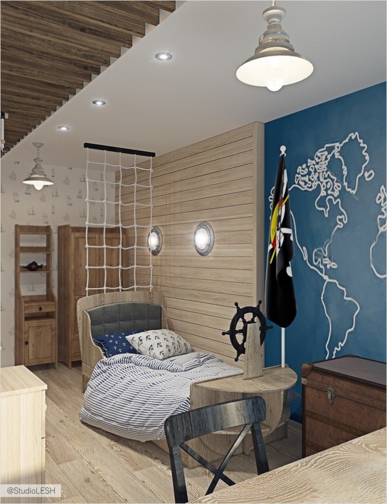 Морской дизайн интерьера для мальчика 